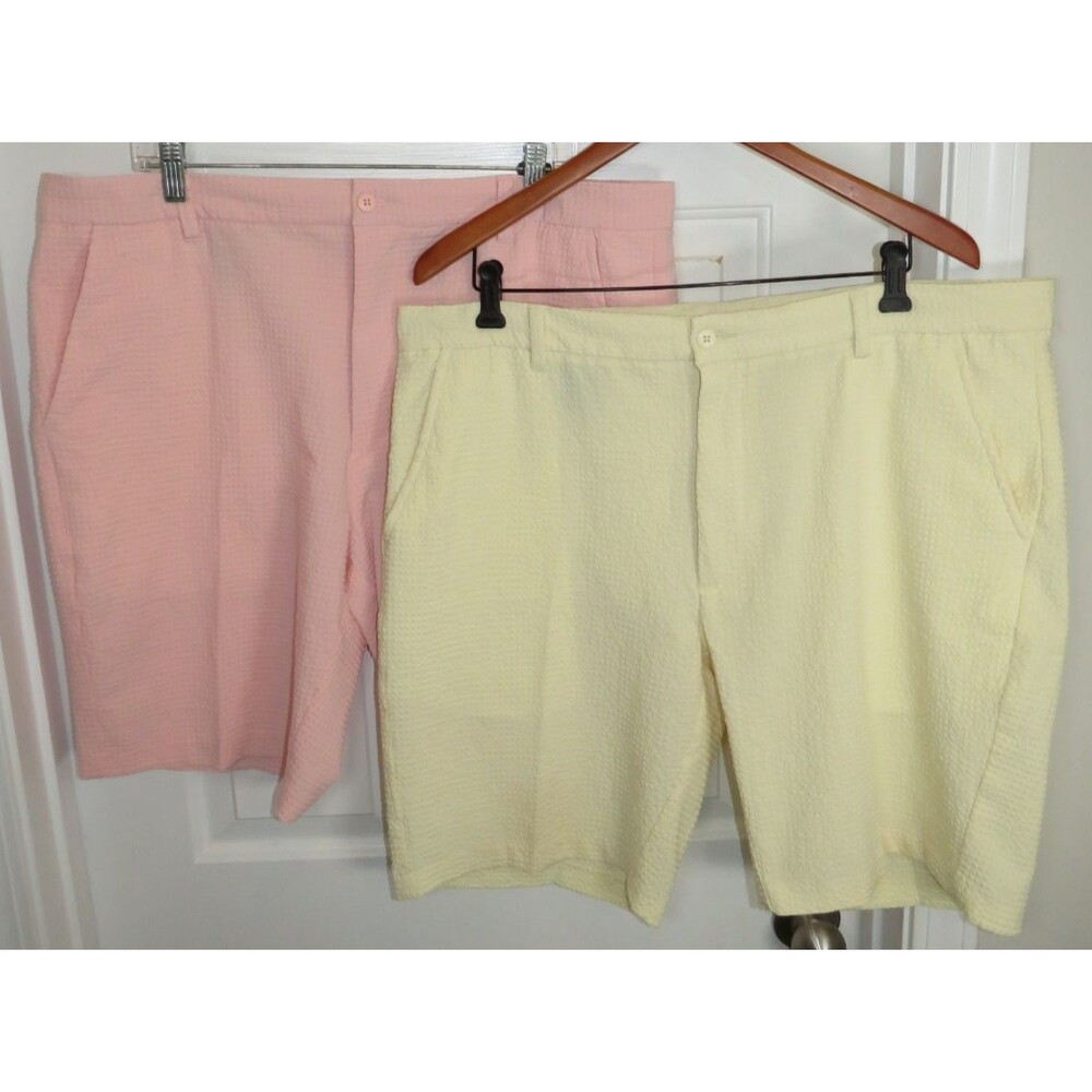 *Lot of 2* FootJoy Seersucker Performance Flat Front Golf Shorts Size 40x10"